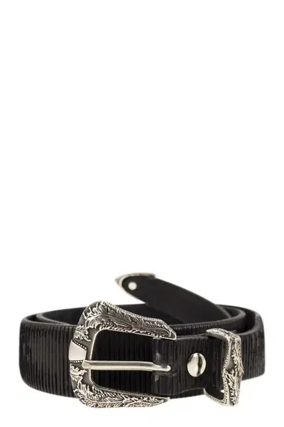 Alberto Luti Leather Belt In Black