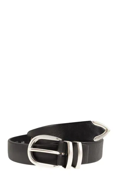 Alberto Luti Leather Belt In Black