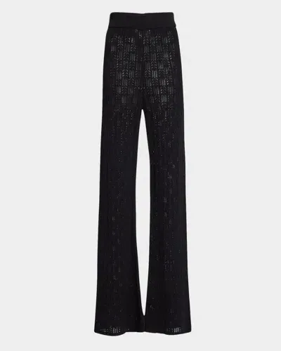 A.l.c Keeley Pointelle Knit Pants In Black