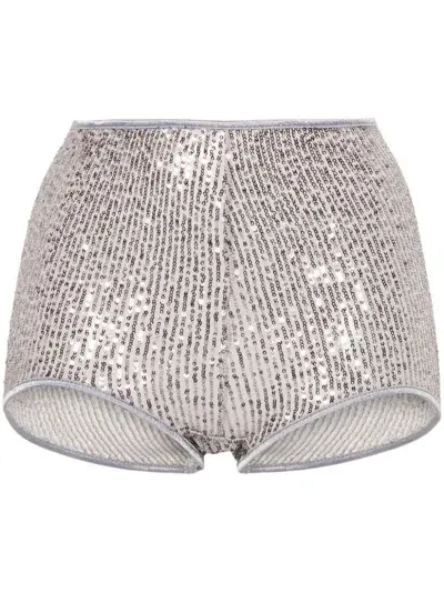 Alchemy X Lia Aram Sequin-embellished Shorts In Grey