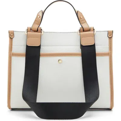 Aldo Adaluna Faux Leather Satchel In Bone