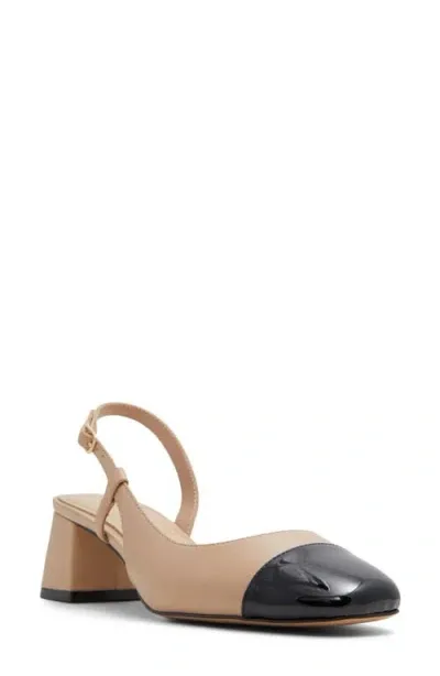 Aldo Women's Bialle Cap-toe Block Heel Slingback Sandals In Beige