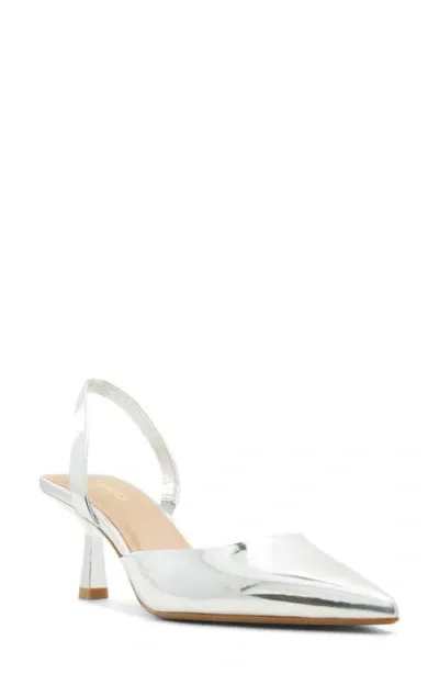 Aldo Brizza Slingback Pointed Toe Pump In Silver