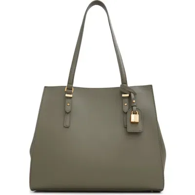 Aldo Feacan Faux Leather Tote In Khaki