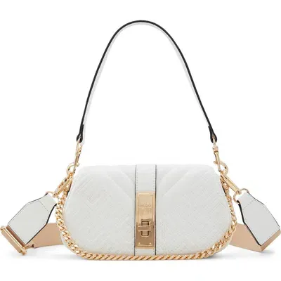 Aldo Romie Quilted Faux Leather Crossbody Bag In White