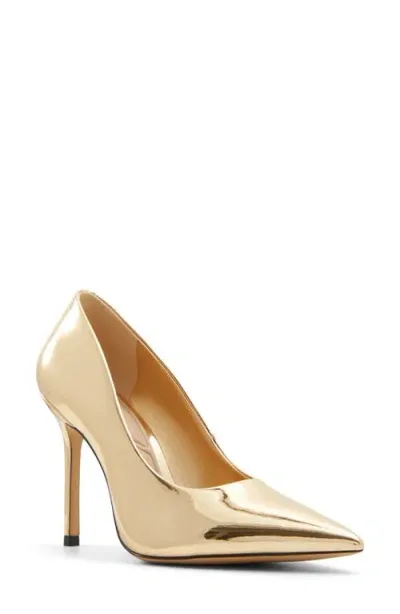 Aldo Sockeye Pointed Toe Pump In Gold