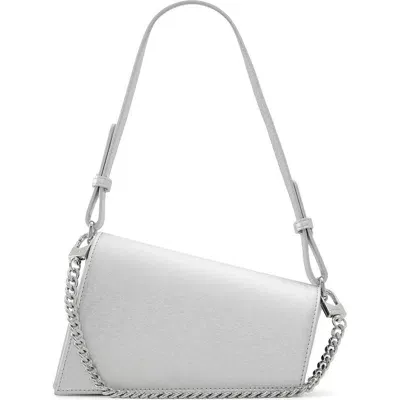 Aldo Stassiae Faux Leather Shoulder Bag In Silver