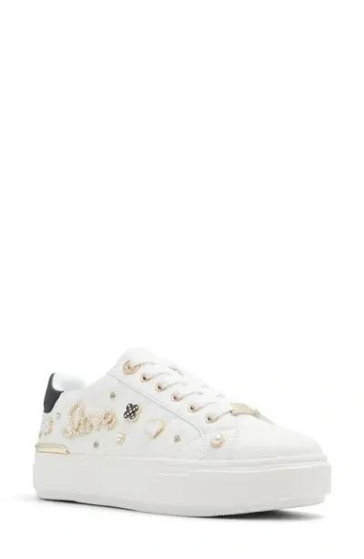 Aldo Visuetti Platform Sneaker In White