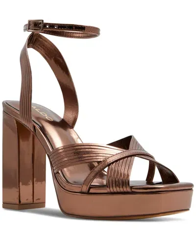 Aldo Women's Nadie Strappy Platform Dress Sandals In Bronze