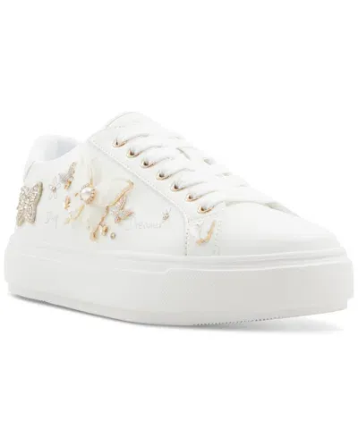 Aldo Women's Pearlwing Embellished Lace-up Sneakers In White