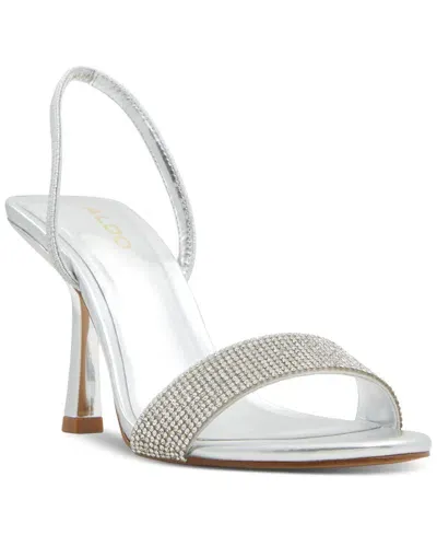 Aldo Saje Slingback Sandal In Silver,rhinestone