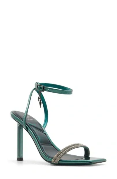 Aldo X Wicked Women's Bewitching Wand Rhinestone Stiletto Dress Sandals In Dark Green