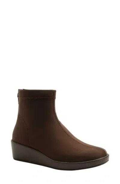 Alegria By Pg Lite Harmoni Platform Wedge Bootie In Chocolate