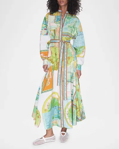 Alemais Atlas Cotton Shirtdress In Multi