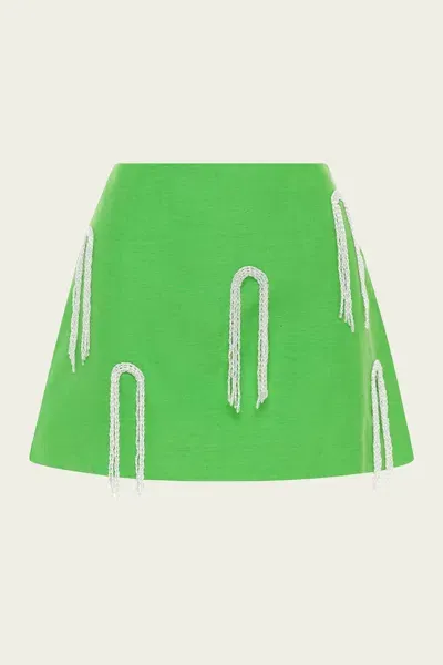 Alemais Dazzle Mini Skirt In Green In Gray