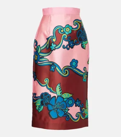 Alemais Floral High-rise Midi Skirt In Multicoloured