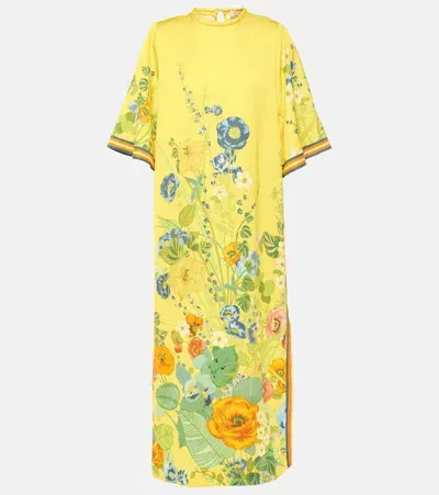 Alemais Floral Midi Dress In Yellow