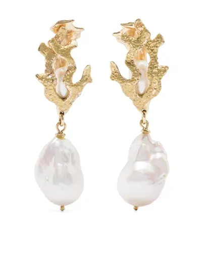 Alemais Pearl Drop Earrings In Gold