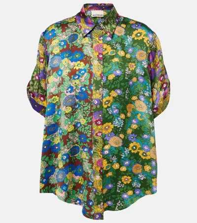 Alemais Printed Silk Satin Shirt In Multicoloured