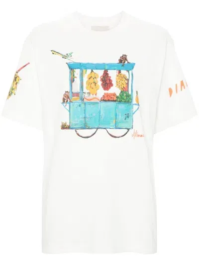 Alemais X Adam Lester Fruit Cart T-shirt In White