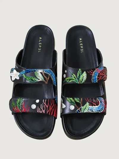 Alepel Two Strap Slide In Custom Sea Life Print