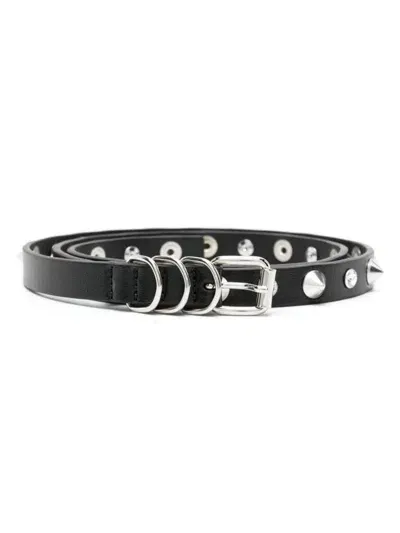 Alessandra Rich Spike-embellished Leather Belt In Black