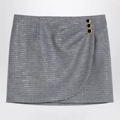 Alessandra Rich Black Wool Mini Skirt With Darts