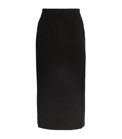 Alessandra Rich Bouclé Midi Skirt In Black