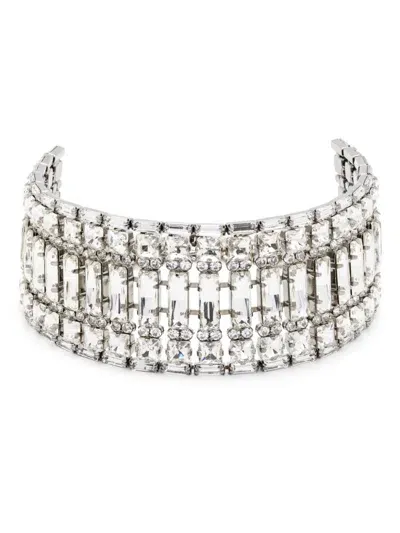 Alessandra Rich Crystal-embellished Choker In White