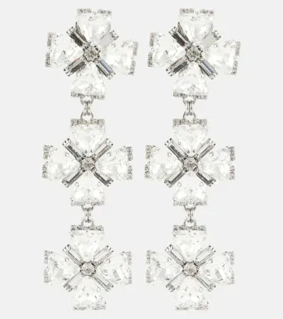 Alessandra Rich Crystal-embellished Clip-on Earrings In Silver