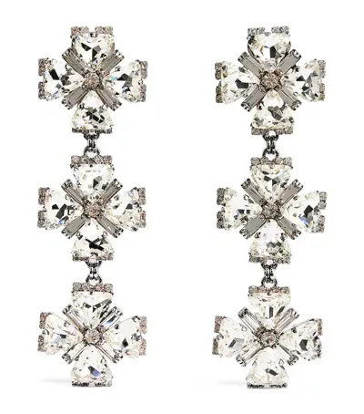 Alessandra Rich Crystal-embellished Clip-on Earrings In Silver