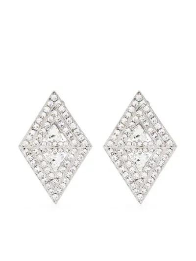 Alessandra Rich Crystal-embellished Earrings In Silver