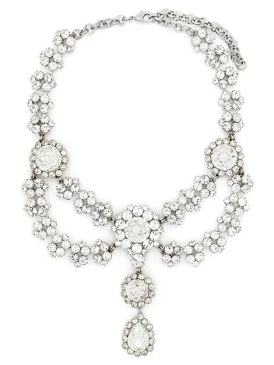 Alessandra Rich 'crystal' Necklace In Silver