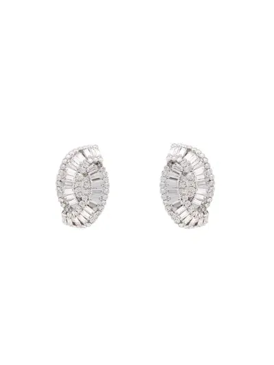 Alessandra Rich Earrings With Crystal Shell In Metallic