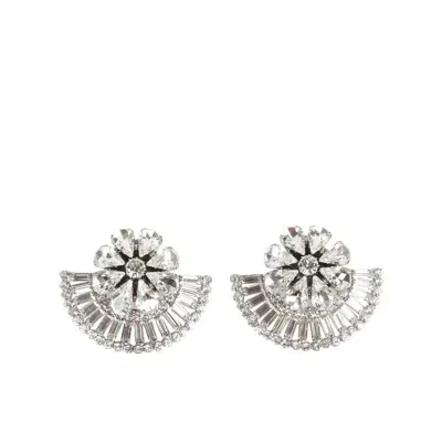 Alessandra Rich Embellished Clip In Silver