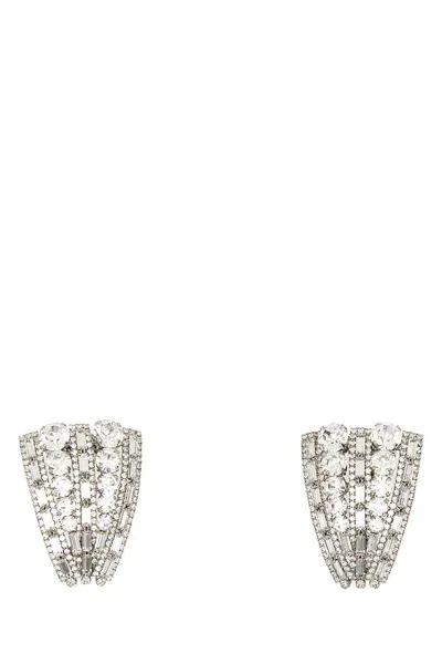 Alessandra Rich Embellished Metal Earrings In Silver