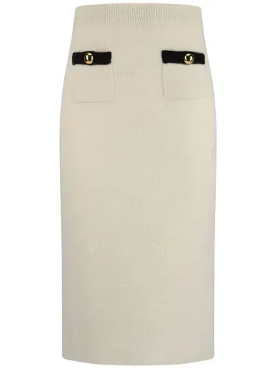 Alessandra Rich Gonna Midi Skirt In White