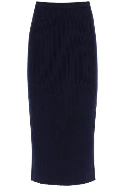 Alessandra Rich Knitted Pencil Skirt In Black