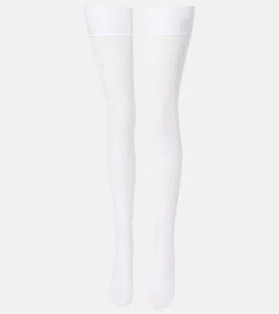 Alessandra Rich Lace Over-the-knee Socks In White