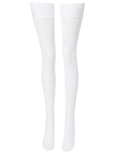 Alessandra Rich Lace Tights In White