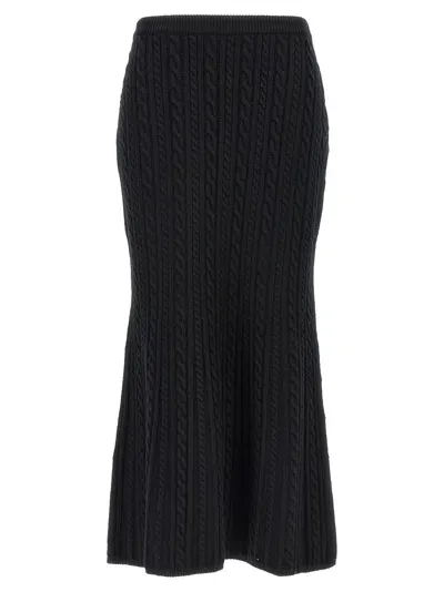 Alessandra Rich Long Wool Skirt Skirts In Black