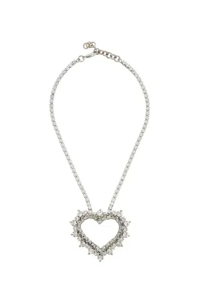 Alessandra Rich Necklace With Heart Pendant In Metallic