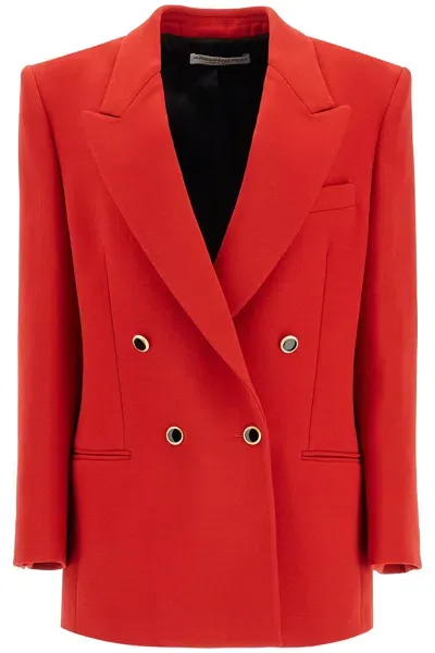 Alessandra Rich Oversized Double-bre In Red