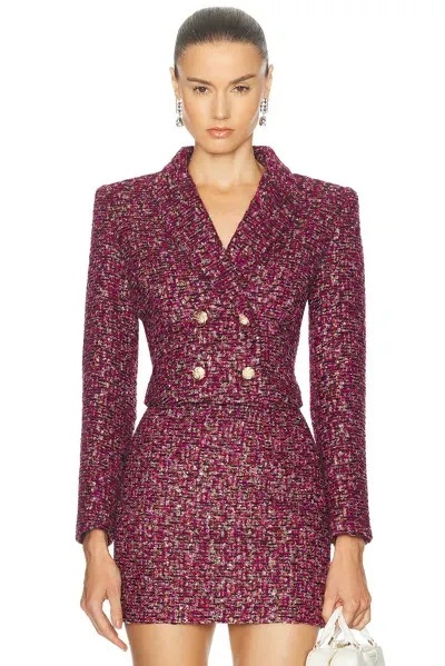 Alessandra Rich Sequin Jacket In Purple & Black