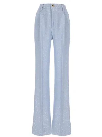 Alessandra Rich Sequinned Tailored Trousers In Blue