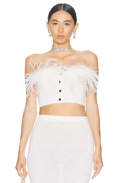 Alessandra Rich Strapless Cropped Top In White