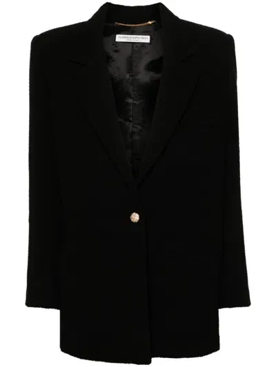 Alessandra Rich Tweed Blazer In Black