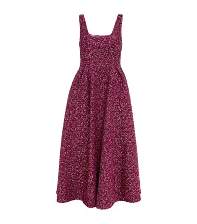 Alessandra Rich Tweed Midi Dress In Purple