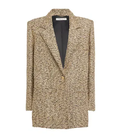 Alessandra Rich Tweed Single-breasted Blazer In Black