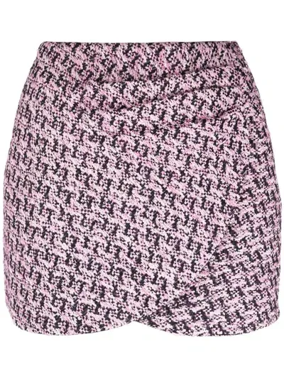 Alessandra Rich Tweed Wrap Miniskirt In Pink